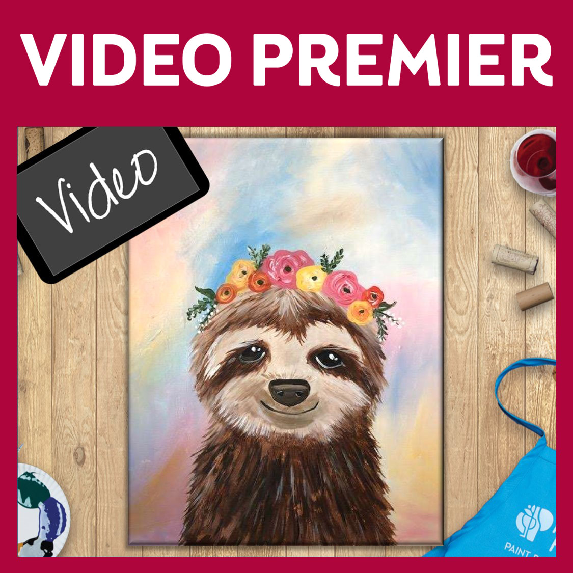 Premier! Paint & Sip video- Painting Kit Included - Watch Now or Later up to 7 days